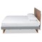 Baxton Studio Allegra Grey Upholstered and Walnut Wood King Size Platform Bed 164-9415-9421 - alternate 2